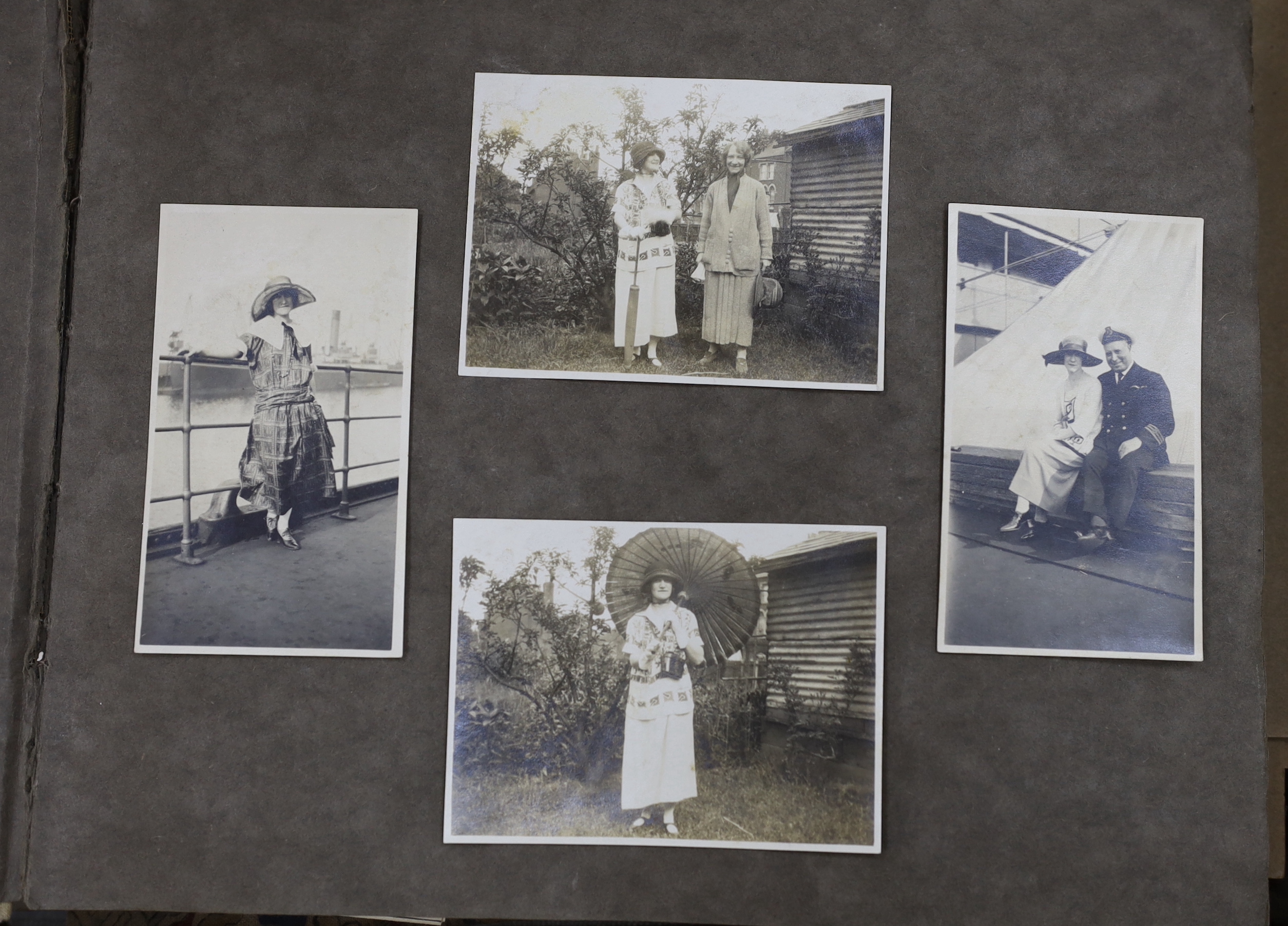 Four early 20th century photo albums and various loose photos
